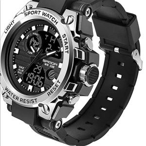 WISHFAN Men’s Digital Sports Watch, Multi-Functions Dual-Display Tactical Watch